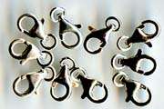 10 Sterling Silver 9mm Lobster Clasps w/jump ring  