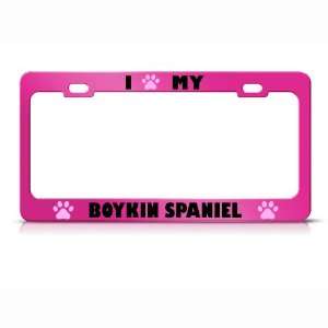  Boykin Spaniel Paw Love Pet Dog Metal license plate frame 