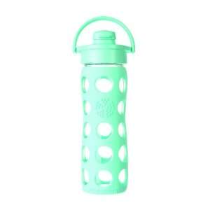   Glass Beverage Bottle with Flip Top Cap, Turquoise