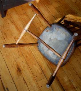 Antique Thumback Side Chair Windsor New England Rod Back  