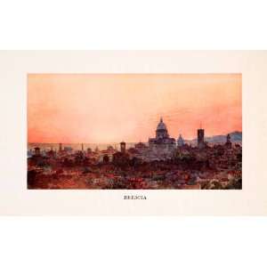 1911 Print Brescia Italy Cityscape Skyline Sunset Cathedral William 