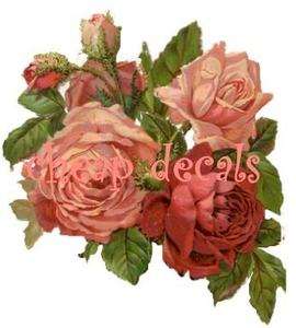Shabby Antique Roses~Decals Stickers or Clings  