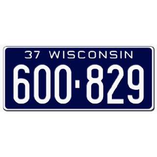  1937 WISCONSIN STATE PLATE  EMBOSSED WITH YOUR CUSTOM 