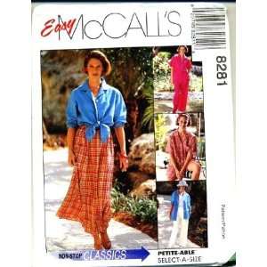  McCalls Sewing Pattern 8281 Misses Shirt Jacket, Pull on 