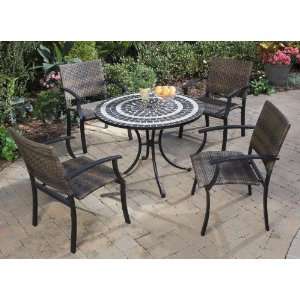  Delmar Table & 4 Newport Arm Chairs by Home Styles   Black 