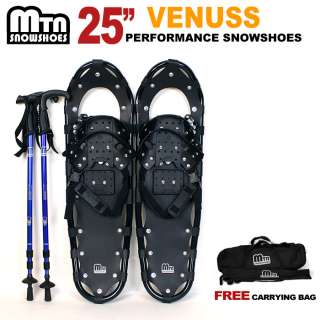 New 2012 MTN 25 Man Woman Snowshoes up to 220 lbs Free Bag + Nordic 
