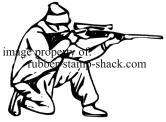 SHOOTER Kneeling, Hunting / Shooting rubber stamp #14  