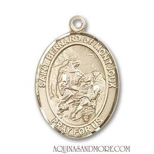  St. Bernard of Montjoux Medium 14kt Gold Medal: Jewelry