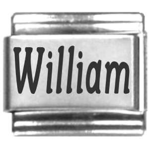  William Laser Name Italian Charm Link: Jewelry