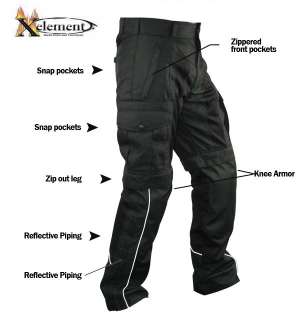 Xelement Black Tri Tex Pants with Reflective Piping 30  