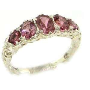  High Quality Solid White Gold Natural Pink Tourmaline 