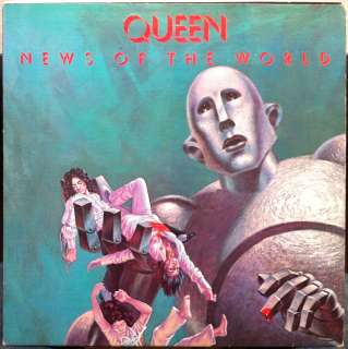 QUEEN news of the world LP VG+ 6E 112 Vinyl 1977 Record Complete Orig 