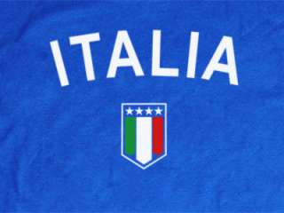 ITALY ITALIA SOCCER WORLD JERSEY TEE T SHIRT 4 STAR CUP  
