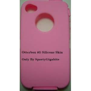 Silicone Skin For Otterbox iphone 4 and 4G by SportyGigabite (Pink)