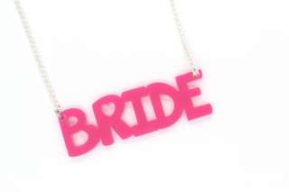 Hen Party Wedding Bride Word Necklace Acrylic Necklace Gift Lilly 