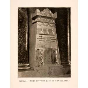 1905 Halftone Print Canova Tomb Last Stuarts Royal St Peters Basilica 