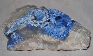 Rare Blue Shattuckite in Quartz Natural Crystal Specimen  