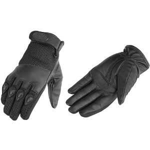  River Road Mystic Leather/Mesh Motorcycle Gloves Black XL 