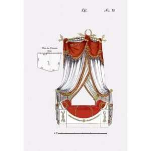  French Empire Bed No. 13   12x18 Framed Print in Gold 