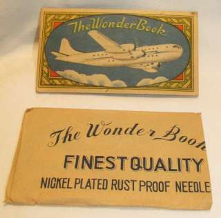 1940s Vintage OCCUPIED JAPAN Needle Book w/AIRPLANE original wrap 