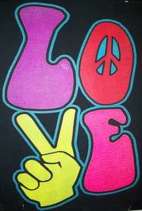 Ladies Womens Girls Cool Neon T Shirt: Love Peace Sign Woodstock 