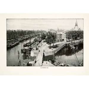  1900 Print Rotterdam Netherlands Sea Port Rotte River Boat 
