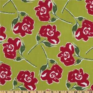   Holiday Graphic Rose Red Fabric By The Yard Arts, Crafts & Sewing