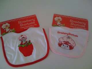 STRAWBERRY SHORTCAKE INFANT CLOTH BABY BIBS SET OF 2 Pieces 2 