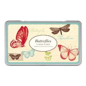 Cavallini Rubber Stamps Butterflies, Assorted with Ink Pad:  