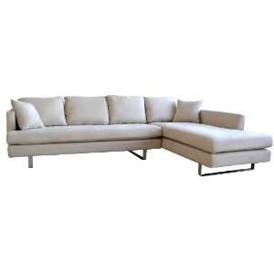 Wholesale Interiors Fabric Off White Microfiber sofa: Home 