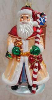 RADKO Vintage Pearl Santa ORNAMENT Candy Cane 993010  