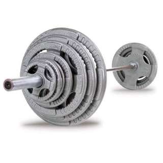 NEW OST400S Body Solid 400 lb Steel Grip Olympic Weight Set & Chrome 