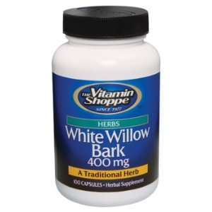  Vitamin Shoppe   White Willow Bark, 400 mg, 100 capsules 
