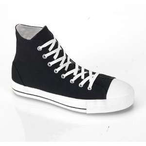 DEMONIA DEVIANT 101 Black Canvas White Sneakers 