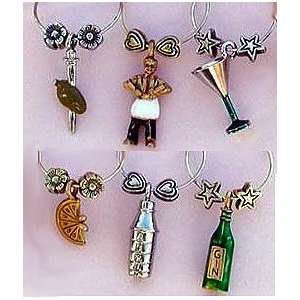 On the Rocks Painted Wine Glass Charms or Wine Glass Markers   1418P