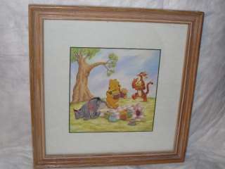 Disney Winnie The Pooh 1255WT9310 Wood Framed 100 acre Picture Litho 