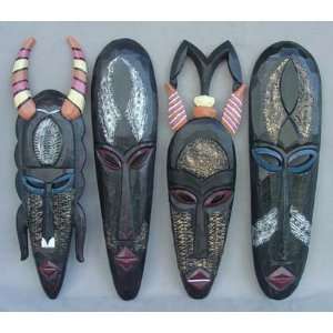  African Masks   Set of 4: Home & Kitchen