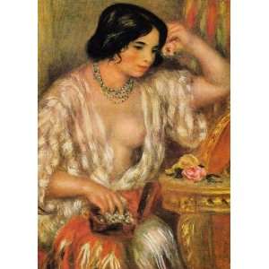  Oil Painting Gabrielle Wearing Jewelry Pierre Auguste 