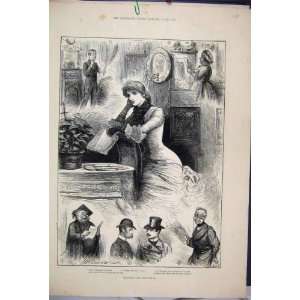  1882 Valentines Day Quiverful Thwackem Woman Old Print 
