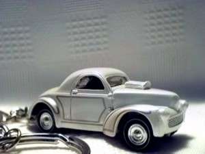 1941 Ford Willys Pearl White Willys Hot Rod Key Chain  