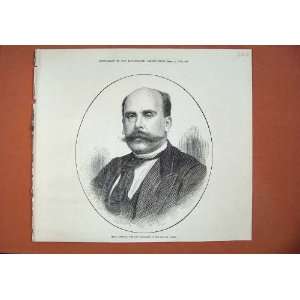   1873 Senor Castelar President Spanish Courts Man Print
