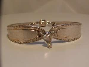  Silver Plated Spoon Bracelet  Antique Magnetic Clasp 5265 Size 6   7