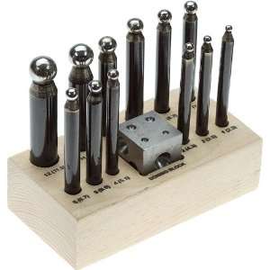  SE 14 PCS Dapping Block And Punch Set On Wooden Stand 