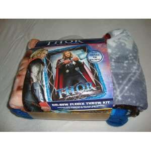   Thor the Mighty Avenger No sew Fleece Throw Kit Arts, Crafts & Sewing