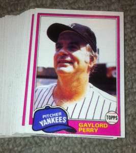 LOT OF 20 1981 TOPPS #582 GAYLORD PERRY MINT NEW YORK YANKEES  
