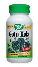 Natures Way Gotu Kola Herb 100 Capsules   No Caffeine  