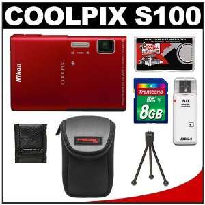   Camera (Red) with 8GB Card + Case + Accessory Kit: Camera & Photo