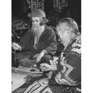 Ainu Village Chief Holding Court. the Ainu are the Indigenous People 