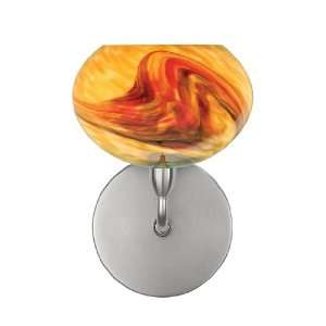 Neptune I Swirled Blown Glass Wall Sconce   12V Color: Amber, Finish 