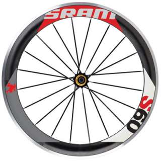 SRAM S60 700c 60mm Carbon Rear Bike Wheel Red Decals 710845638770 